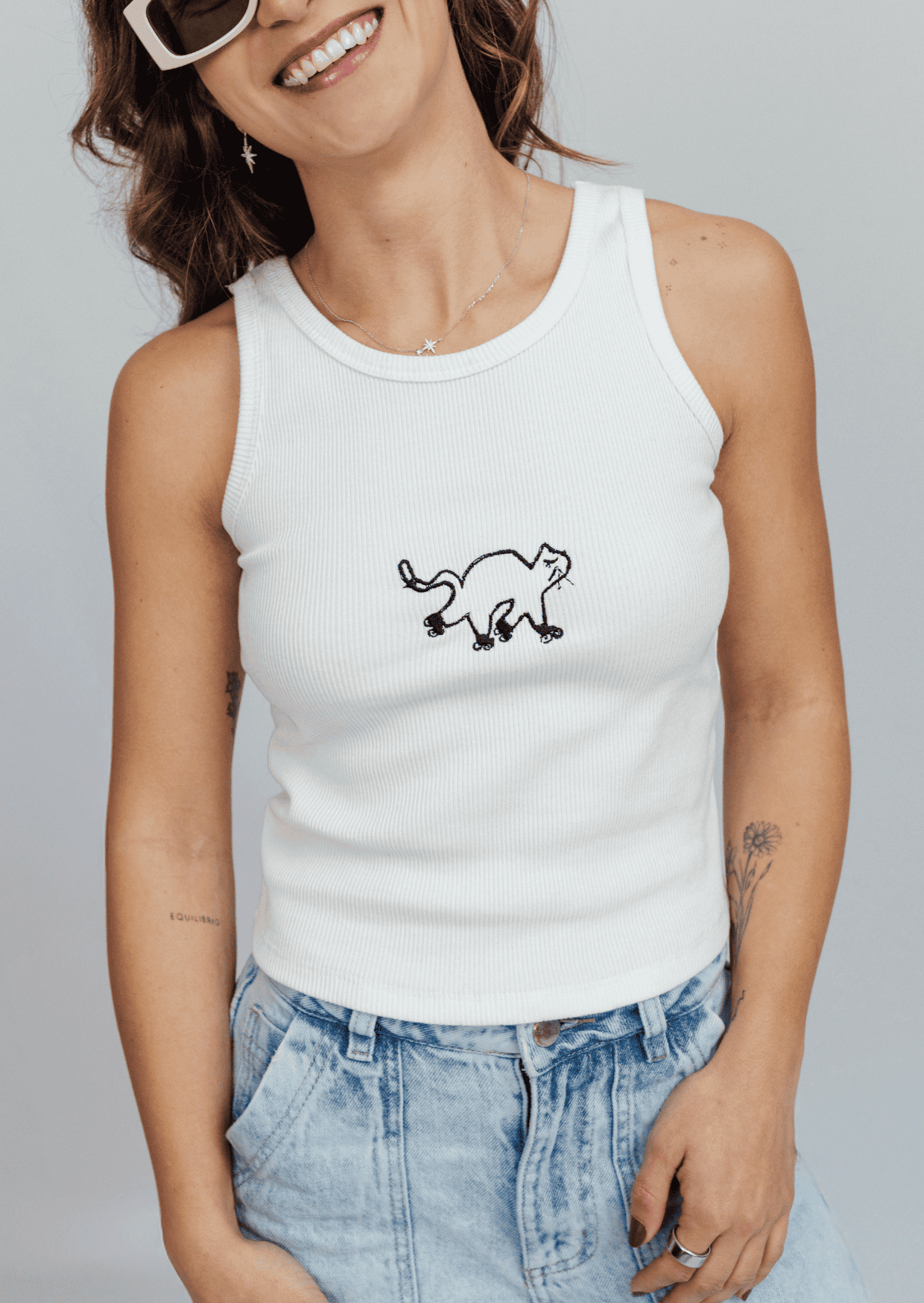 Half-zip + Tank top Gato