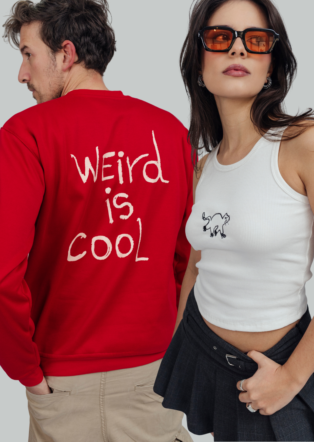 Crewneck Weird is Cool + Tank top Gato