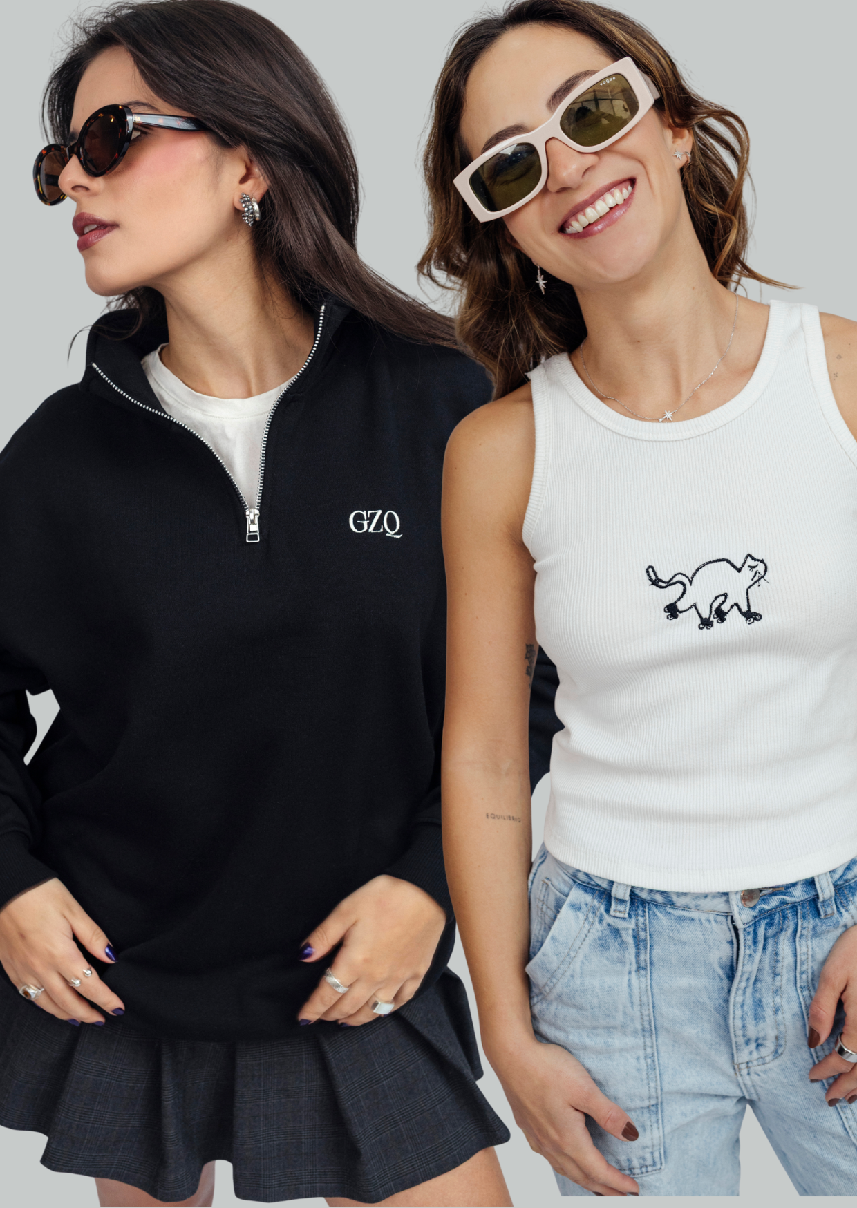 Half-zip + Tank top Gato